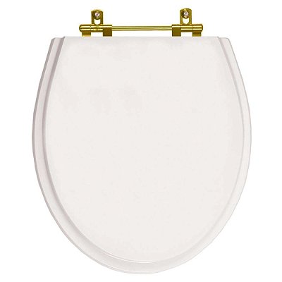 Assento Sanitário Windsor Branco para vaso Deca Com Ferragem Dourada