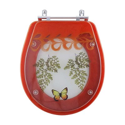Tampa de Vaso Avalon Laranja Decorado para louça Ideal Standard