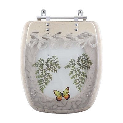 Tampa de Vaso Stylus Rosato Decorado Borboleta Amarela para louça Celite