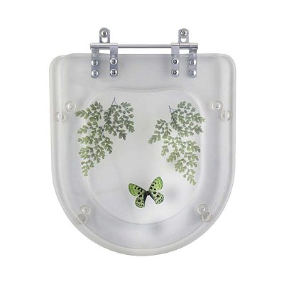 Tampa de Vaso Riviera Transparente Decorado Borboleta Verde para louça Celite