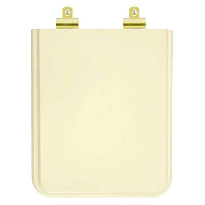 Assento Sanitário Poliester Soft Close Square Bone (Bege Claro) para vaso Incepa com Ferragem Dourada