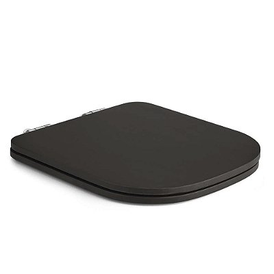Assento Sanitário Canto Reto Soft Close Quadra Marrom Fosco para Deca