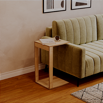 Mesinha Lateral de Apoio Carvalho Sala Quarto 38x36x65cm