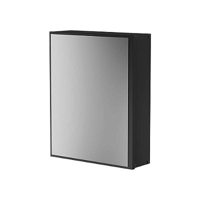Armário para Banheiro com Espelho Luxor Preto 34cm
