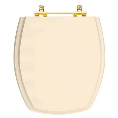 Tampa de Vaso Poliéster Thema Pessego para bacia Incepa com Ferragem Dourada