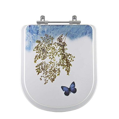 Tampa de Vaso Decorado Borboleta Life para bacia Celite