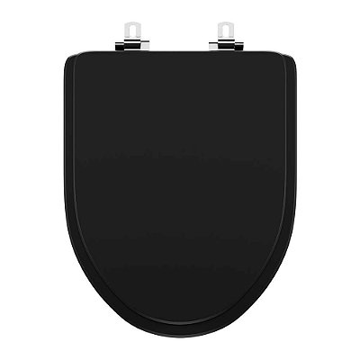 Assento Sanitário Laqueado Soft Close Gunna Preto para vaso Eternit