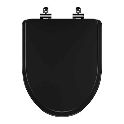 Assento Sanitário Poliester Soft Close Gunna Preto para vaso Eternit