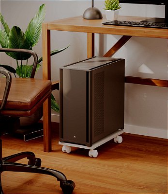 Base para CPU Puglia Branco com Rodízios Base para Gabinete de PC