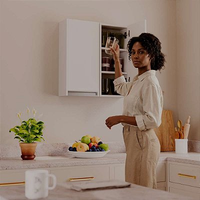 Armário Despensa Suspenso Cozinha 30cm Branco