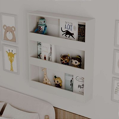 Nicho Organizador Infantil Bambino Branco para Livros e Brinquedos