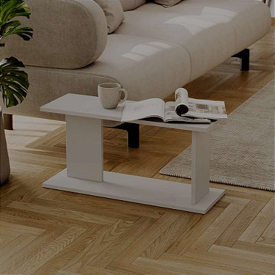 Mesa de Apoio Livn Branca 30x25x65cm para Sala e Quarto