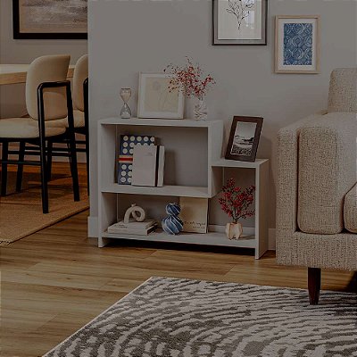 Estante para livros Girona Multiuso Organizador Livreiro Branco