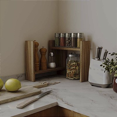 Suporte Organizador de Bancada para Cozinha Freijó