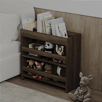 Organizador Infantil Petiz para Livros e Brinquedos Nogal