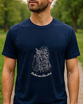 Camiseta Unissex Dryfit Valei-me São José Azul Marinho