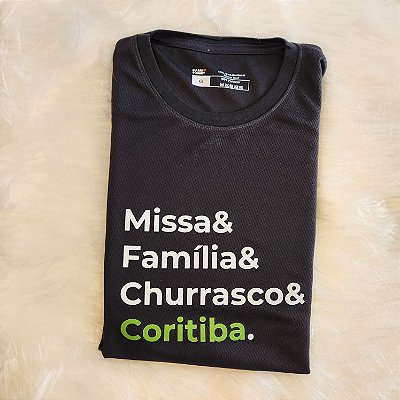 Camiseta Dryfit Missa Família Churrasco Coritiba Preta