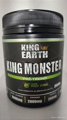 King Monster - 300g  - Sabor Maçã Verde - King Earth - Pré-Treino