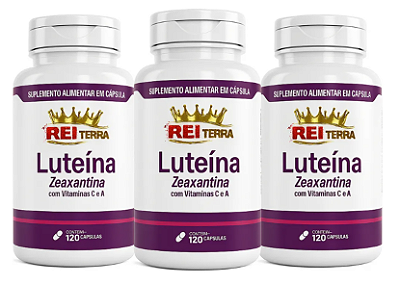 COMBO 03 LUTEÍNA ZEAXANTINA COM VIT C e A - 120 CAPSULAS 500MG - REI TERRA