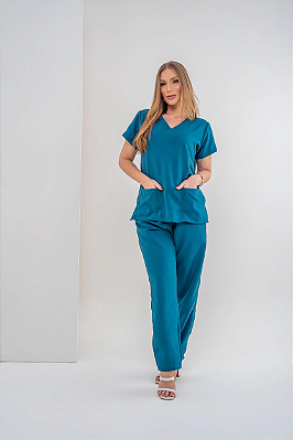 Scrub / Pijama Hospitalar Básico Azul Petróleo