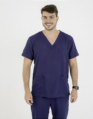 Scrub / Pijama Hospitalar Básico Masculino Azul Marinho