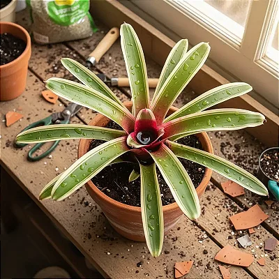 Bromélia Guzmania Variegata