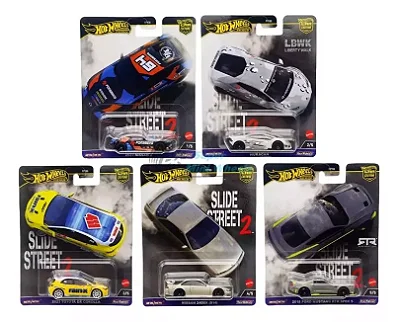 Set Hot Wheels Premium Slide Street 2 - 5 Miniaturas