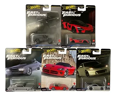 Set 5 Miniaturas Hot Wheels - Fast & Furious - Velozes e Furiosos