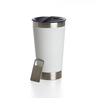 Copo térmico inox, com abridor e tampa 473ml, cerveja (copo05)
