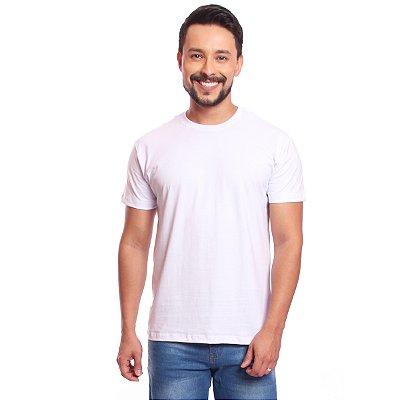 Camiseta Masculina Camisa Lisa 100% Algodão Premium Fio 30.1 Tamanho:M;COR:BRANCA