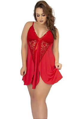 Camisola Renda Sexy Confortável Abertura Soltinha Curta Feminina Roupa de Dormir Lingerie