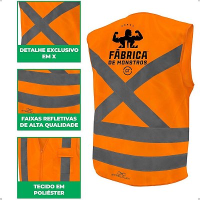 Colete Refletivo Laranja Fábrica de Monstros.