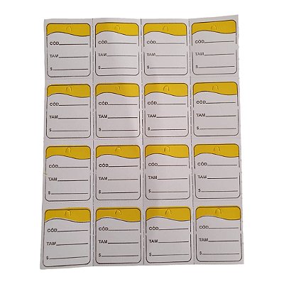 Etiqueta Tag Amarelo