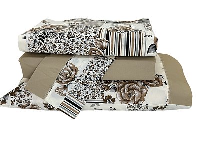 Jogo de Lençol 4 Peças Estampas Diversas Queen