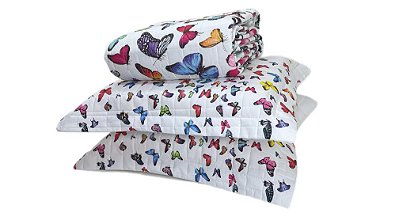 Kit Cobre Leito 3 Peças Borboleta King