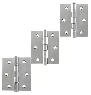DOBRADIÇA C/ ROLAMENTO PARA PORTAS - KIT 3 PÇS - AÇO INOX