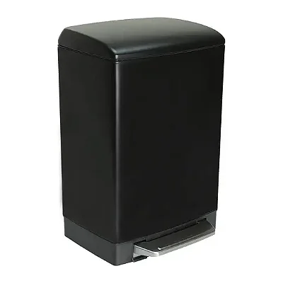 LIXEIRA MODERNA RETANGULAR SLIM MATTE C/PEDAL 12L - GHELPLUS