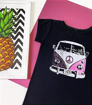 T-Shirts preta visco kombi