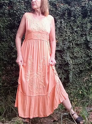 Vestido boho bordado