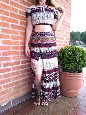 Conjunto Saia envelope + Ciganinha