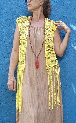 Colete boho crochet franjas