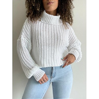 Blusa tricot manga longa pontão