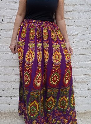 Saia indiana algodão hippie
