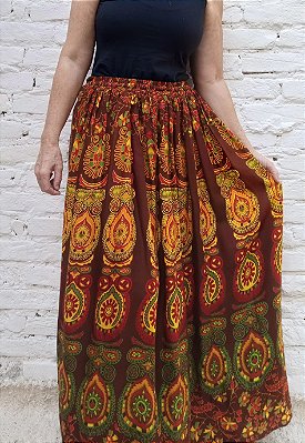Saia indiana algodão hippie