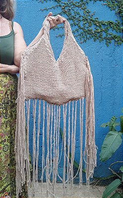 Bolsa crochet franjas boho chic