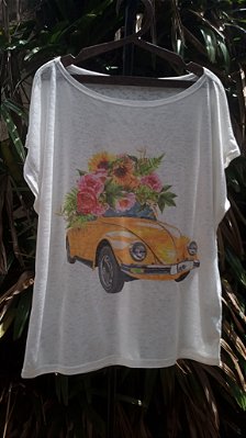 T-Shirts camiseta feminina mística yoga gato kombi filtro dos sonhos devore hippie.