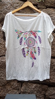 T-Shirts camiseta feminina mística yoga gato kombi filtro dos sonhos devore hippie