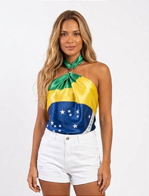 Cropped frente única bandeira do brasil