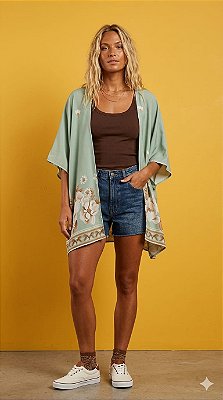 Quimono kaftan floral