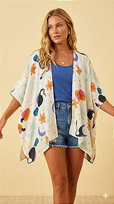 Quimono kaftan tropícal
